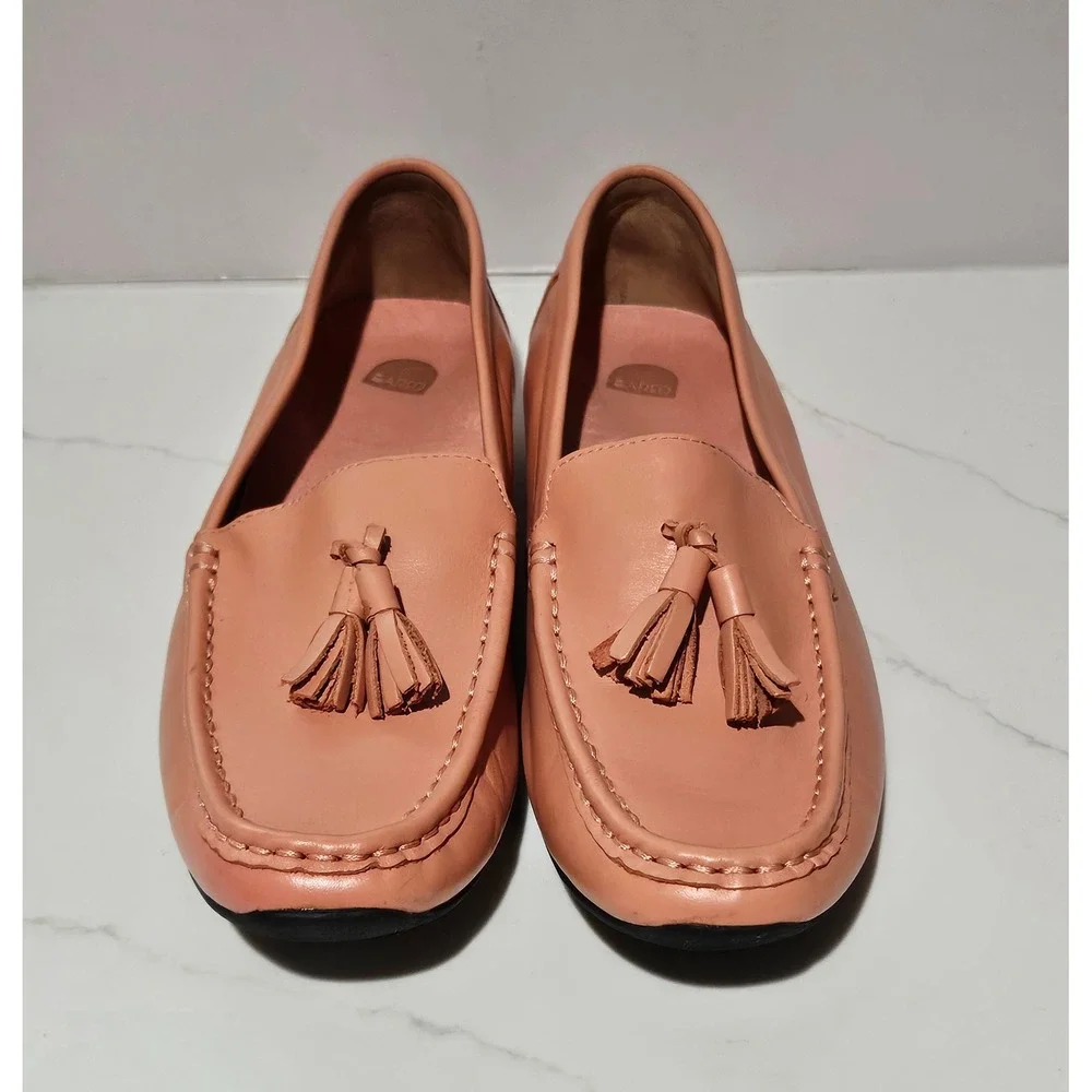 Bared Footwear Womens Pink Leather Tassel Loafers Driving Shoes Size 41